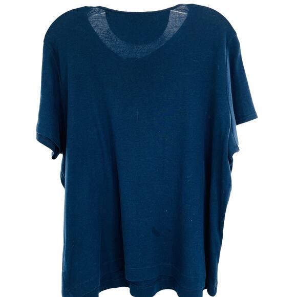 RALPH LAUREN Navy Blue Short Sleeve Henley Pullover Soft Shirt L - Picture 2 of 9